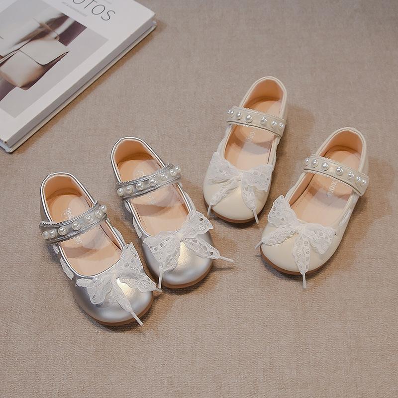 Girls' Fashion Sweet Leather Shoes Stylish Bow Princess Shoes Shallow Mouth Toe Shoes