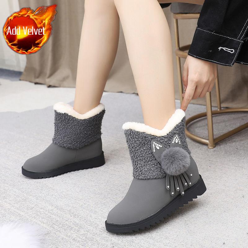 

Winter Chunky Ladies Shoes Round Toe Waterproof Women s Snow Boots Fashion 2025 Plush Booties Designer Luxury Hot Sale Footwear 40