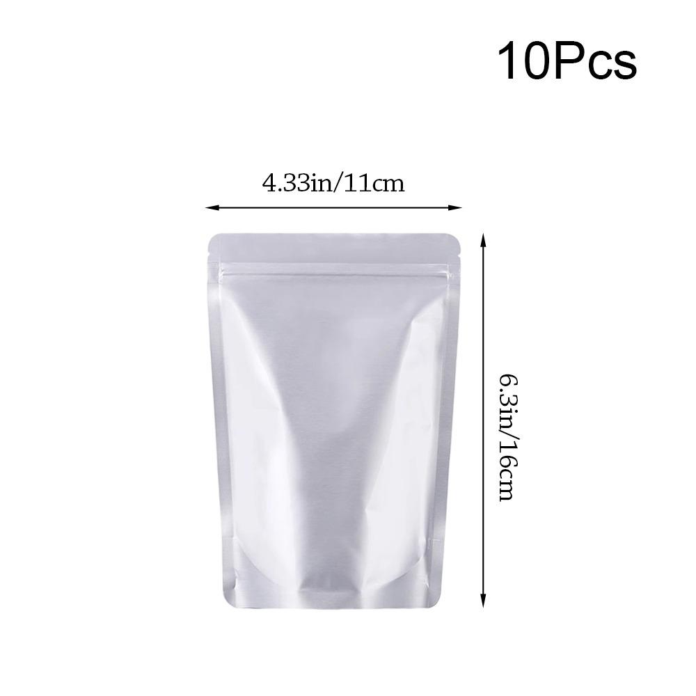 10Pcs/Bag Reusable Food Bag Aluminum Foil Kitchen Organizer Bags New Freezer Stand Up Bag