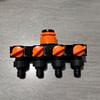 4-Way Garden Hose Splitter with 4 Independent Switches Connector for Outdoor Watering Systems for Lawn, Garden and Car Wash Sprinkler Systems