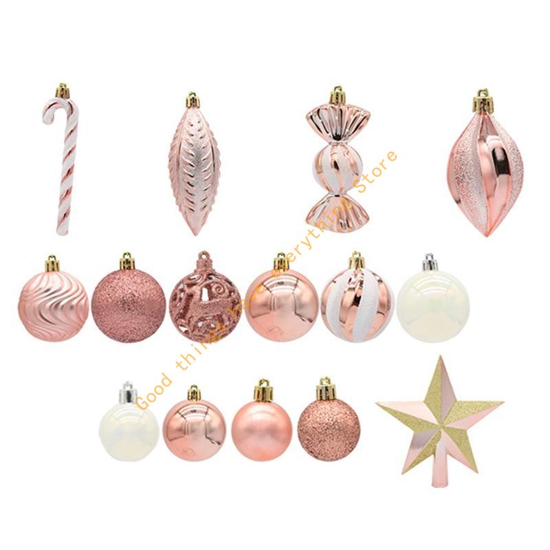 

Christmas Balls Set of 40 Plastic Sphere Ornaments Hanging Crafts Decor 55KF розового золота