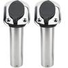 2Pcs 30 Degrees  Stainless Steel Fishing Rod Holder Flush Mount with Black PVC Cap and Liner Boat Rod Holder