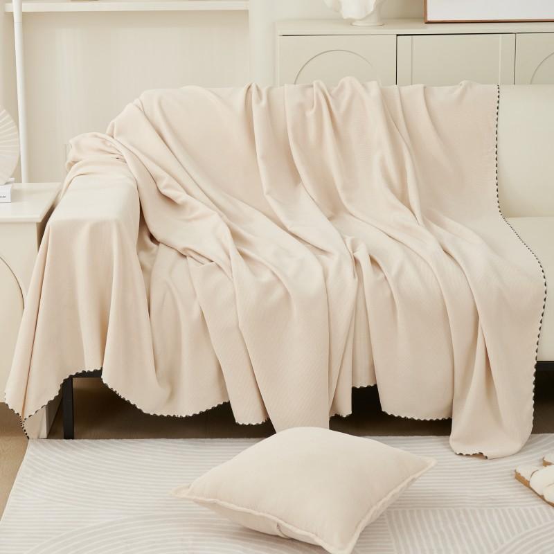 Skin Friendly Solid Color Sofa Towel New All-season Universal Couch Cover Fabric Modern Simple Fashion Breathable Warm Blanket