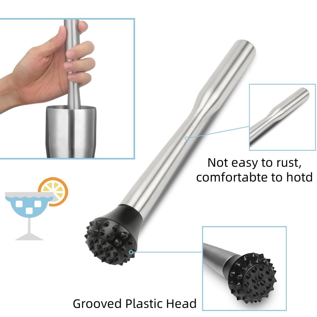 Pestle Mojito Ice Crusher Masher Bar Spoon Muddler Highball