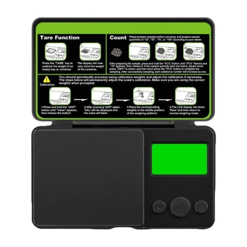 Portable Jewelry Scale 0.01g Resolution ABS Plastic Construction LCD Screen Weighing Tool for Gold Weighing