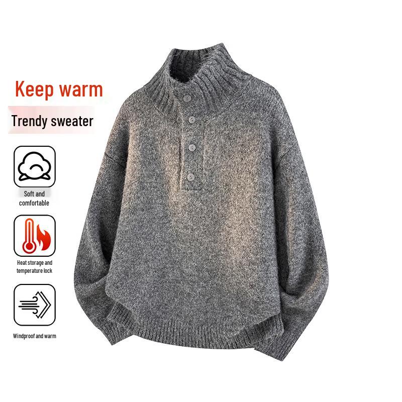 

Playboy Men s Mock Neck Thermal Knit Pullover Sweater XL