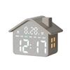 LED House Shape Digital Alarm Clock with Night Light Multi-Functional House Clocks Brightness Adjustment for Bedroom Living Room