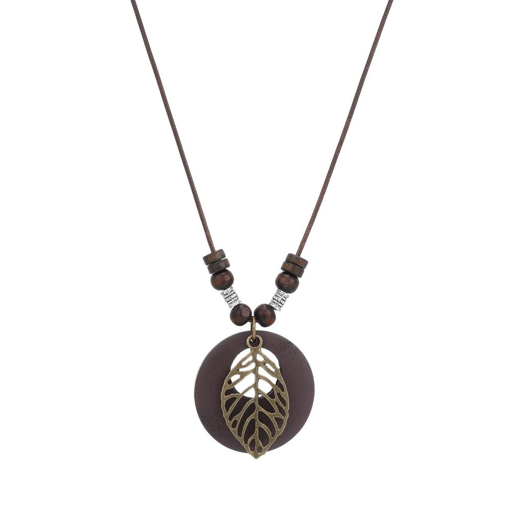 Elegant Chinese Zen Leaf Pendant Necklace for Women