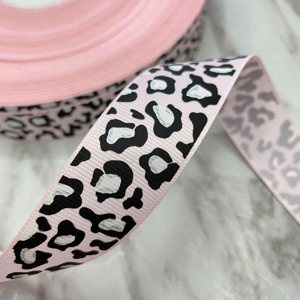 Mingxin Valentine's Day DIY Jewelry Ribbon with Peach Hearts & Leopard Print