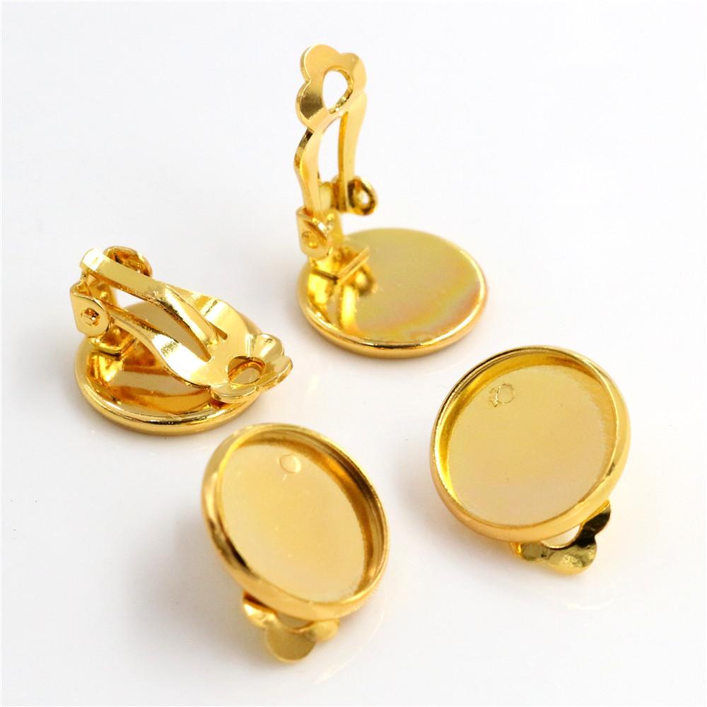 

10mm 12mm 14-20mm 10pcs/lot Copper Ear Clips 8 Colors Plated ,Earrings Blank/Base,Fit 10-20mm Glass Cabochons,earring setting 10mm золотой
