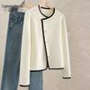 Women's Color Block Round Neck Knit Cardigan