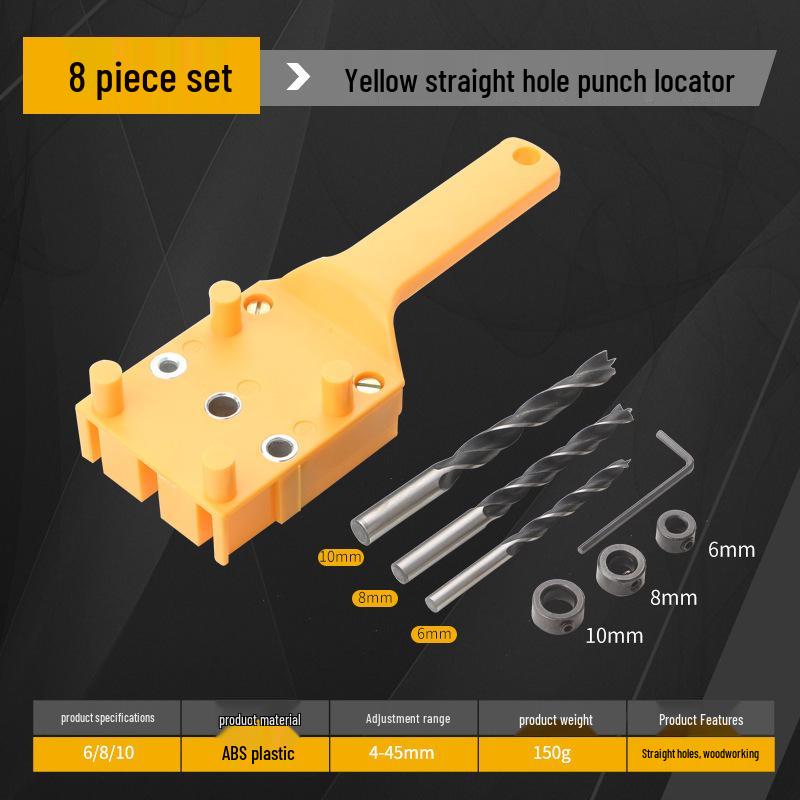 Wooden Board Drilling Locator: Straight & Round Hole Punch for DIY Wood Tenon Splicing