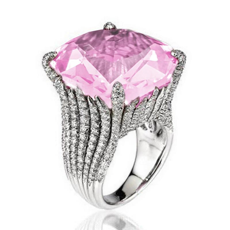 Luxury Red Women'S Ring, Geometric Domineering Ring, Generous Jewelry For Women