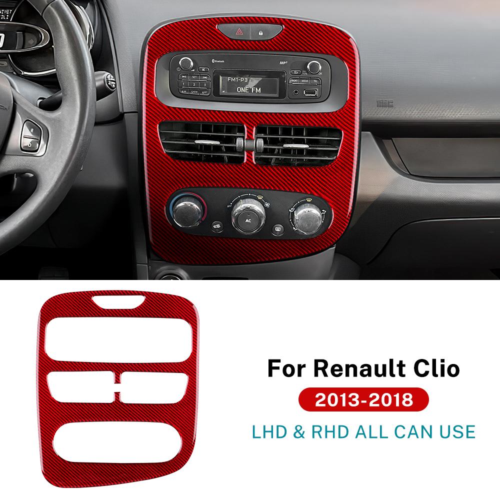 Echter Weicher Karbonfaser-Aufkleber für Renault Clio 4 2013 2014 2015 2016 2017 2018 LHD RHD Auto Zentrales Bedienfeld Zubehör