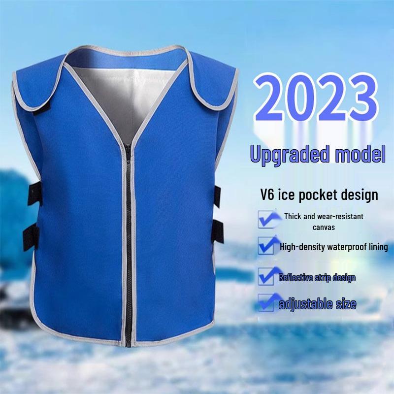 Cooling Vest for Summer Heatstroke Prevention - Ice Pack Refrigerated Clothing for Outdoor Workwear
