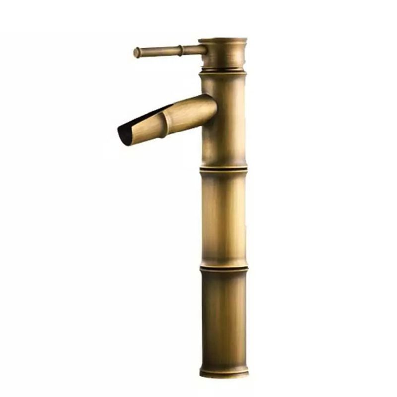 Hot and Cold Water Adjustable Washbasin Faucet Waterfall Antique Sink Faucet