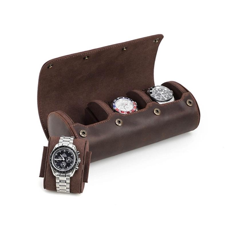 Watch Box Men and Women Watch Box Men and Women Multifunctional 3 Grids Leathers Storage Case Wrist Watch Boxes Gift Box