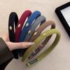 Small Gold Medal Colored Woolen Velvet Faceband - Simple Autumn/Winter Pure Color Thin Style Headband for Hair