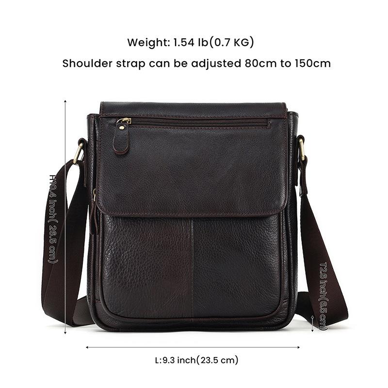 The First Layer of Cowhide Retro Bag Cover Shoulder Bag Commuter Leather Bag Men's Bag Leather High-end Men's Messenger Bag