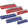 6-Piece Magnetic Socket Holder Set, Plastic Socket Organizer Tray with Magnetic Strips, Metric and SAE Sizes