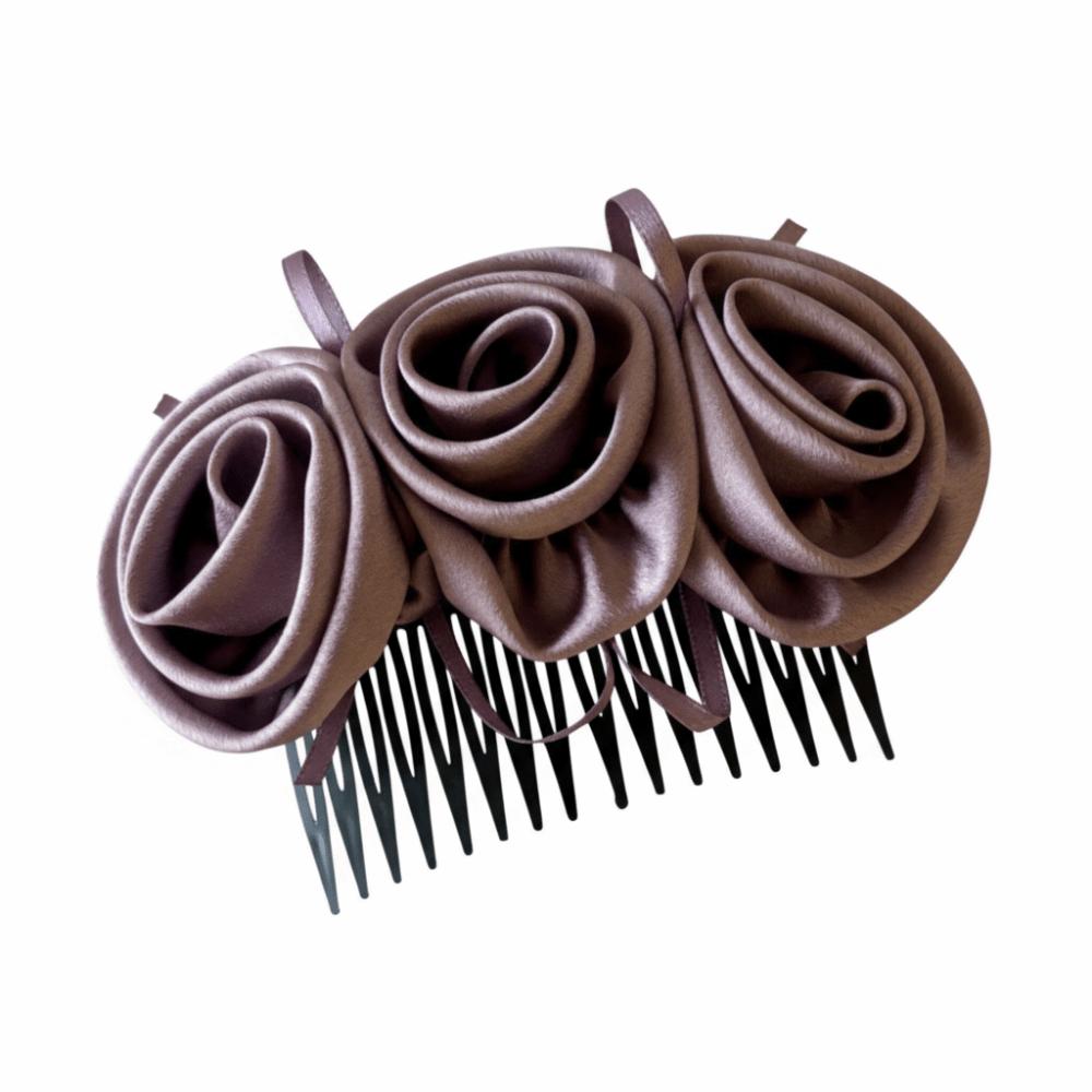 Solid Color Flowers Hairpin Bohemian Chignon Hair Clip Hair Accessories Floral Hair Comb  Daily