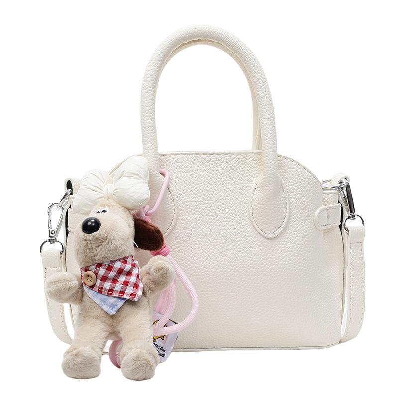 Spring and summer popular Korean version niche sweet lychee pattern portable shell bag fashionable simple style commuter versatile messenger bag