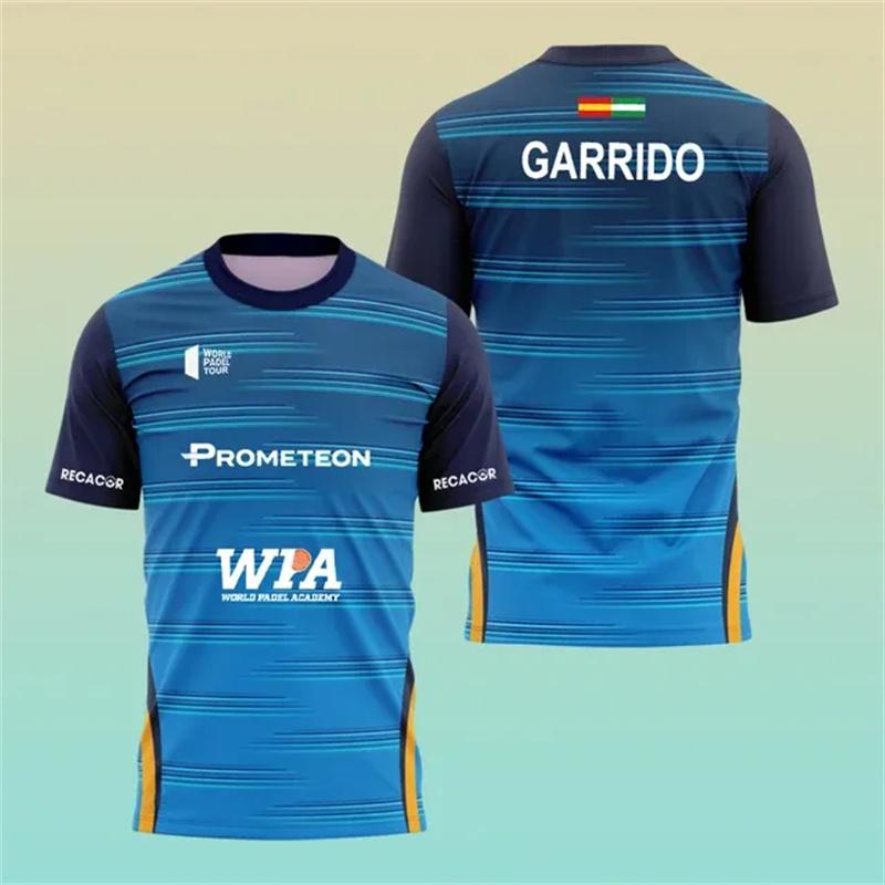 Summer Men Quick Drying Padel Short Sleeved T-shirt Men Professional Tennis Training Apparel Quality Outdoor Sports O-Neck Tees