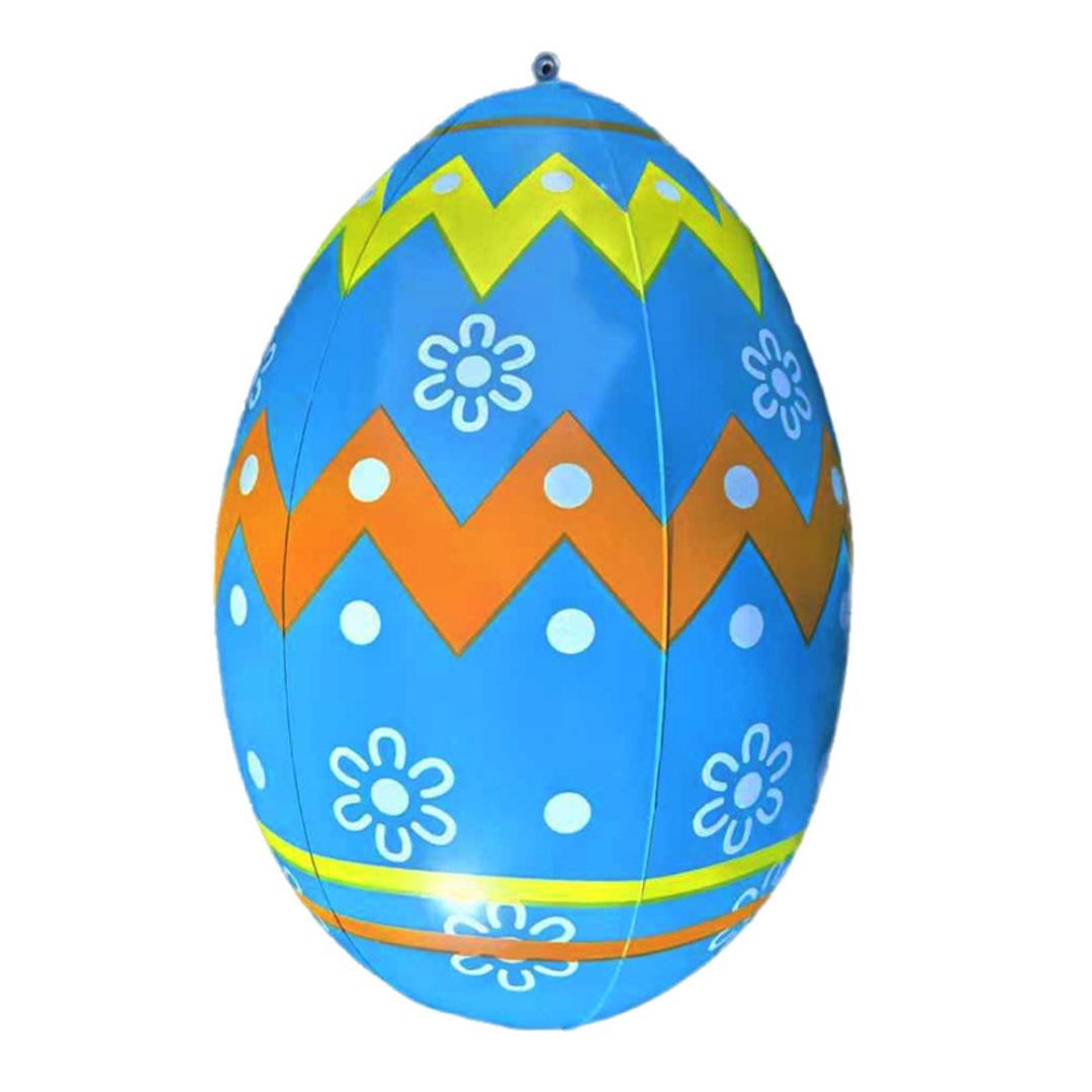 

16-дюймова надувна великодня куля, гігантська повітряна куля для вулиці, ПВХ-кулі, підвіска, багаторазовий елемент декору для двору, саду, прикраса для Великодньої вечірки синій