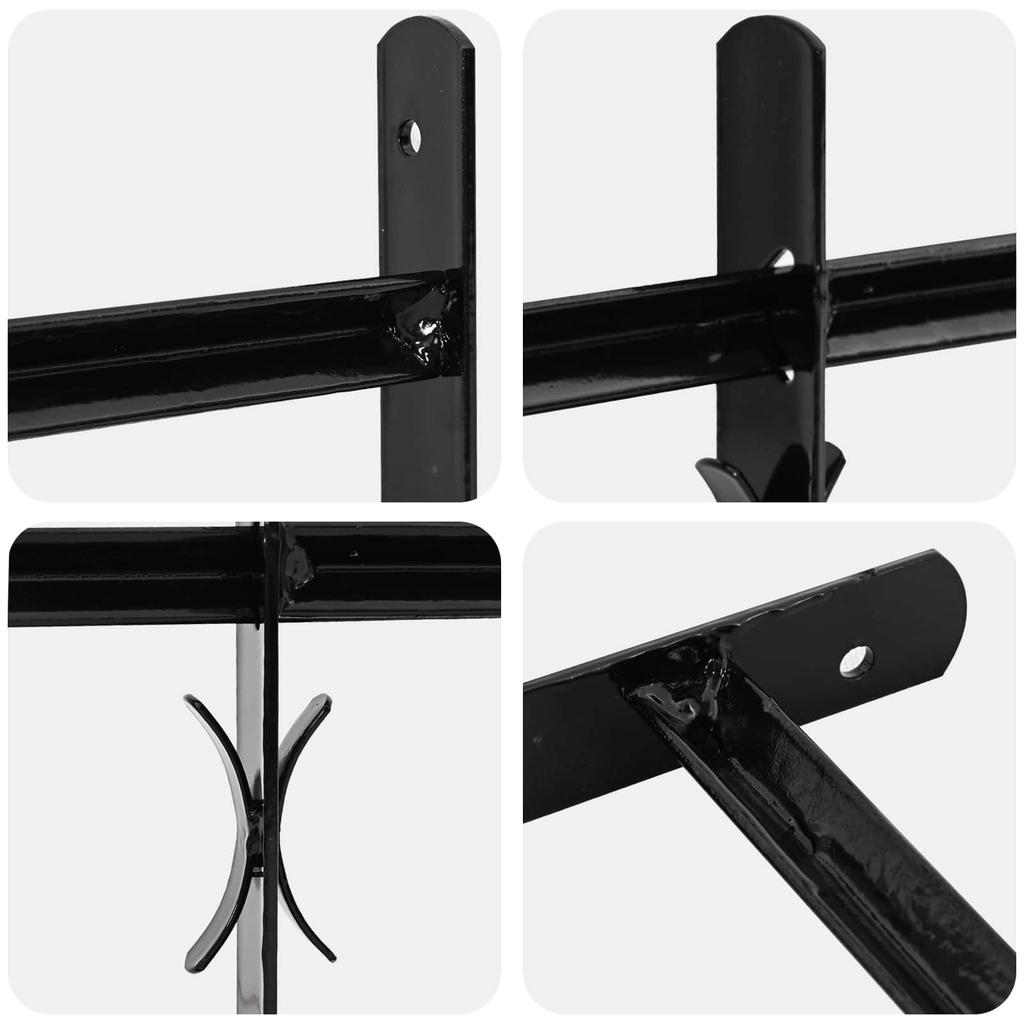 Window Grille 175 X 60 Cm Powder Coated Steel Black