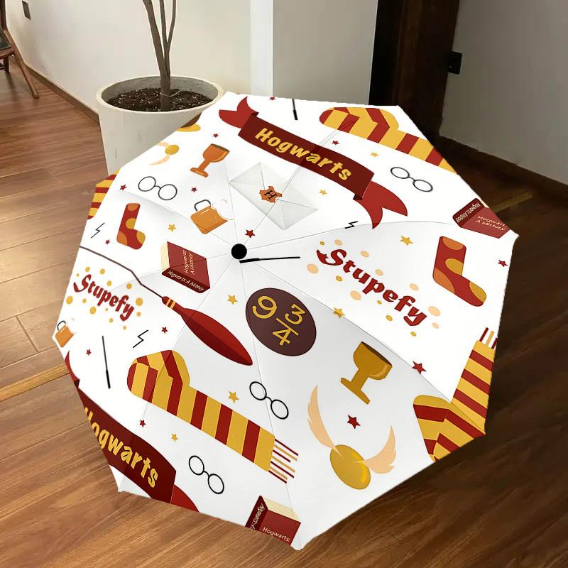 1PC Hogwarts Stupefy Umbrella-8-Rib Reinforced, Automatic Open, Lightweight & Durable, Cute Fashion Accessory for Outdoor, D2621