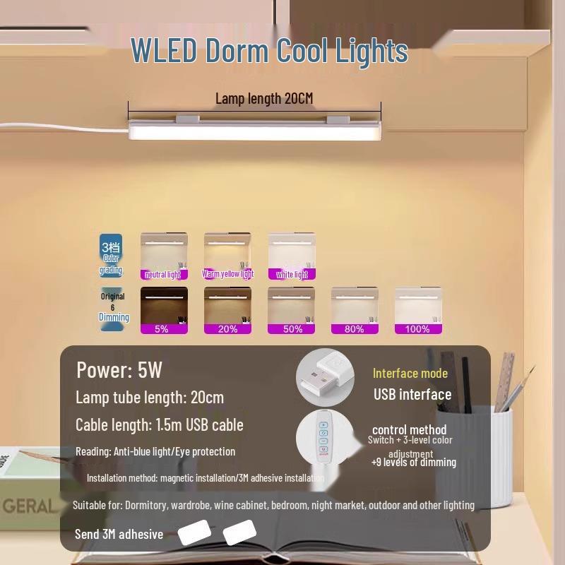 LED Desk and Bedside Lamp with Magnetic Eye Protection and Charging Port