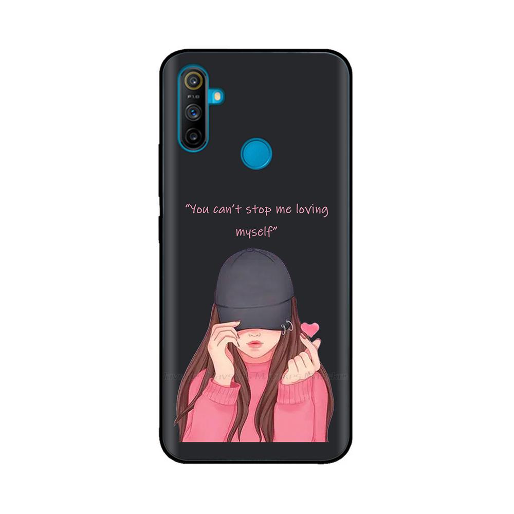 Etui do Realme C3 Miękkie Czarne Silikonowe TPU Wzór Tylna Klapka Do OPPO Realme C3 RMX2020 C 3 RealmeC3 Malowane Etui na Telefon Fundas