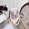 Fantasy Glitter Rhinestone Butterfly Phone Case For Samsung Z Flip 7 6 5 ZFlip 4 3 Pearl Chain Leather Protective Cover