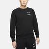 Nike Sportswear Men's Double Swoosh Fleece Crewneck Sweatshirt Black Standard Fit DD5079-010