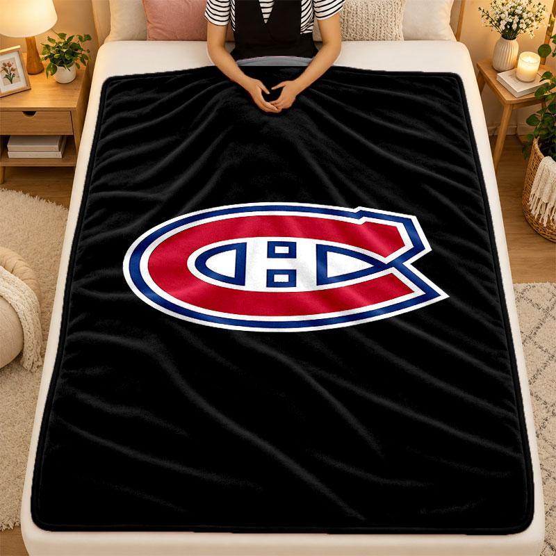 Flannel BlanketMontreal Canadiens Warm Soft Throw Blanket for Indoor Sofa Bed Living Room Use