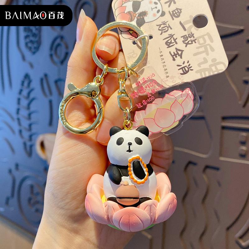 Original Buddhistische Glücksbringer Lotus Serie Holzfisch Schwein Schwein Schlüsselanhänger Niedlich Zart Harz Schildkröte Schlüsselanhänger