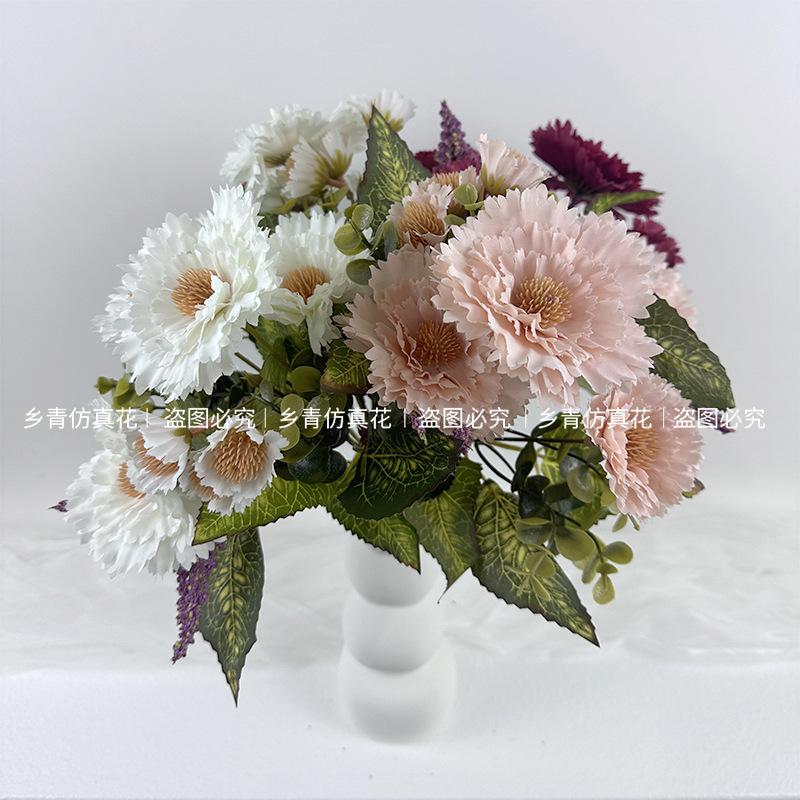 Simulation Of 5-Pronged Sunflower Bundle, Simulation Of Green Plants, Sunflowers, Fake Flowers, Silk Flowers, Home Decoration Shooting Props