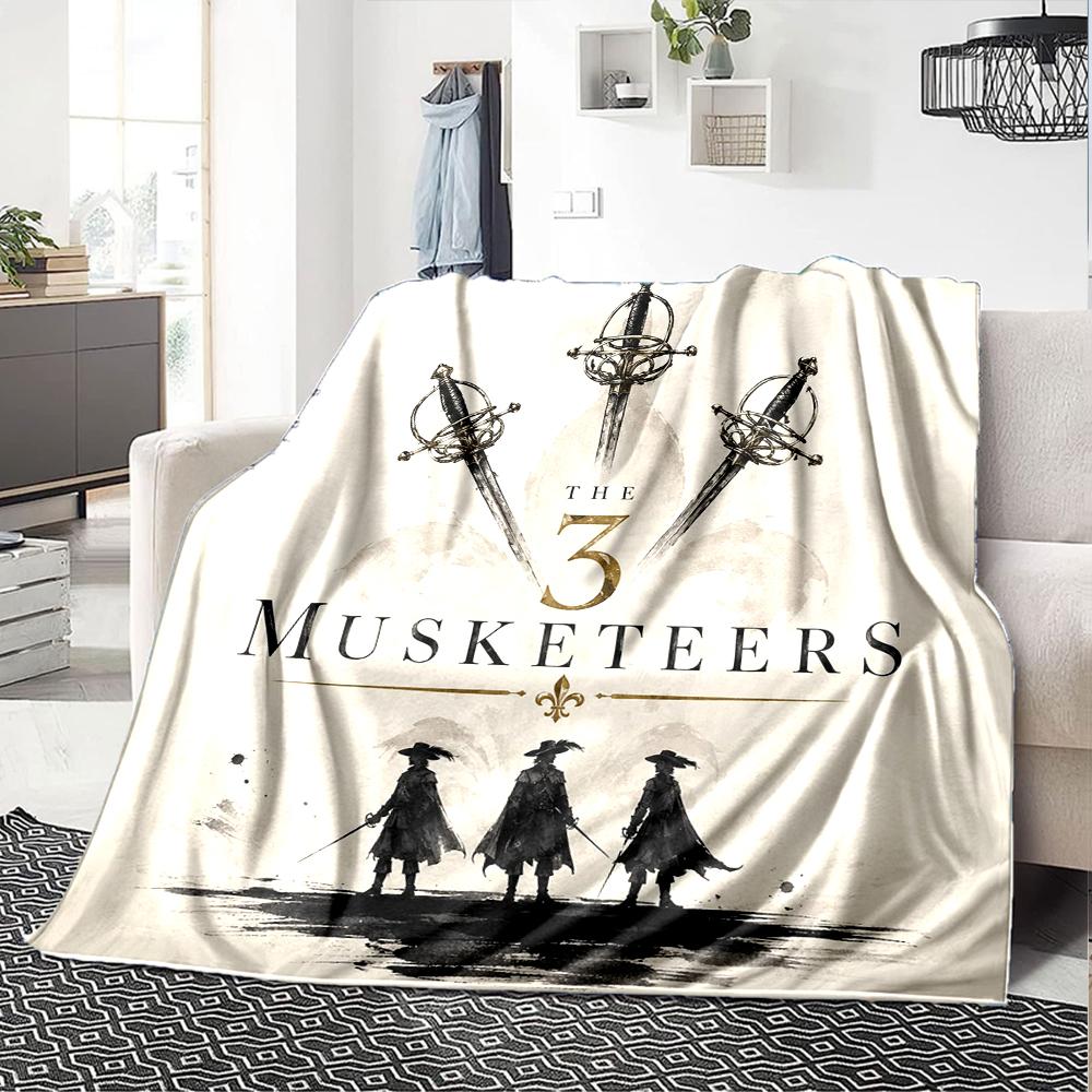 The Three Musketeers Theme Printed Blanket - Perfect for Couch, Bed, Travel & Outdoor Use | Machine Washable, Cozy & Durable.