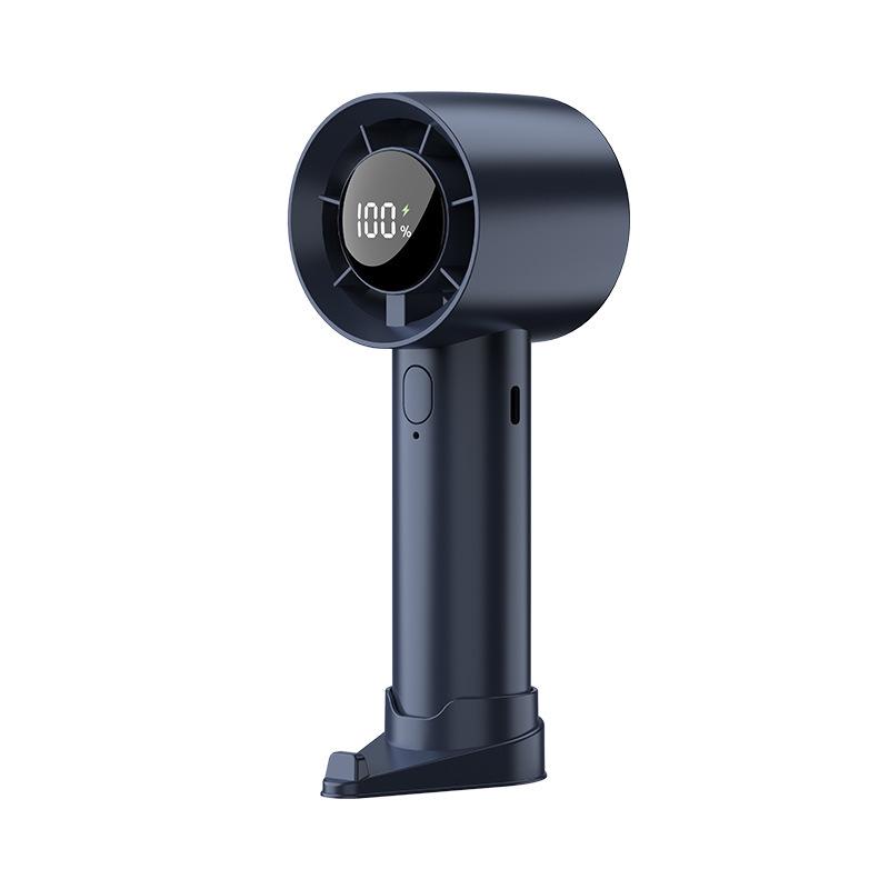 Portable USB Rechargeable Foldable Handheld Fan with Smart Digital Display Handheld, Necklace, Desktop