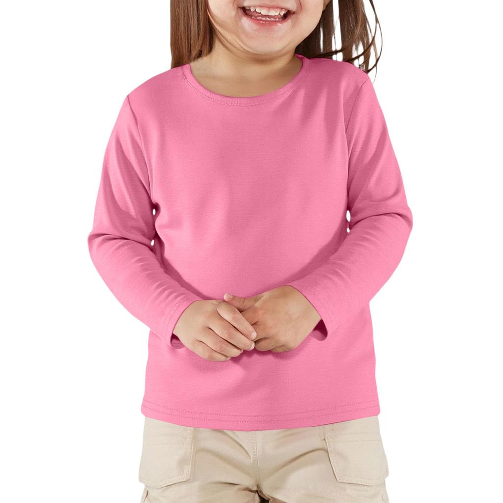 Boy And Girls Solid Color Long Sleeved T-shirt Round Neck Solid Color T-shirt