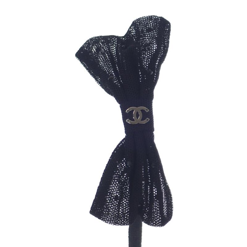 Chanel Hair Accessory black/Silver straw/Rhinestone Women