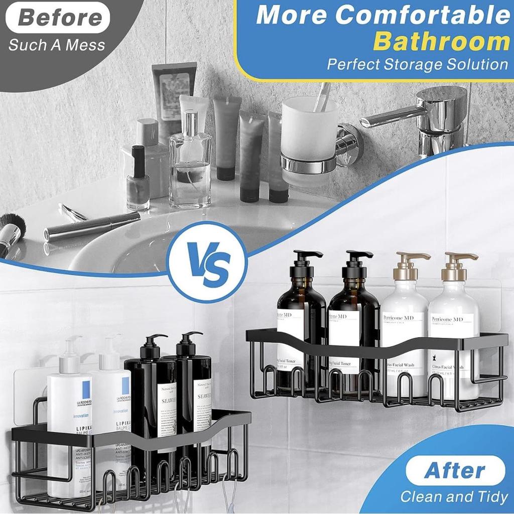 Wall-Mounted Wrought Iron Bathroom Storage Rack Set