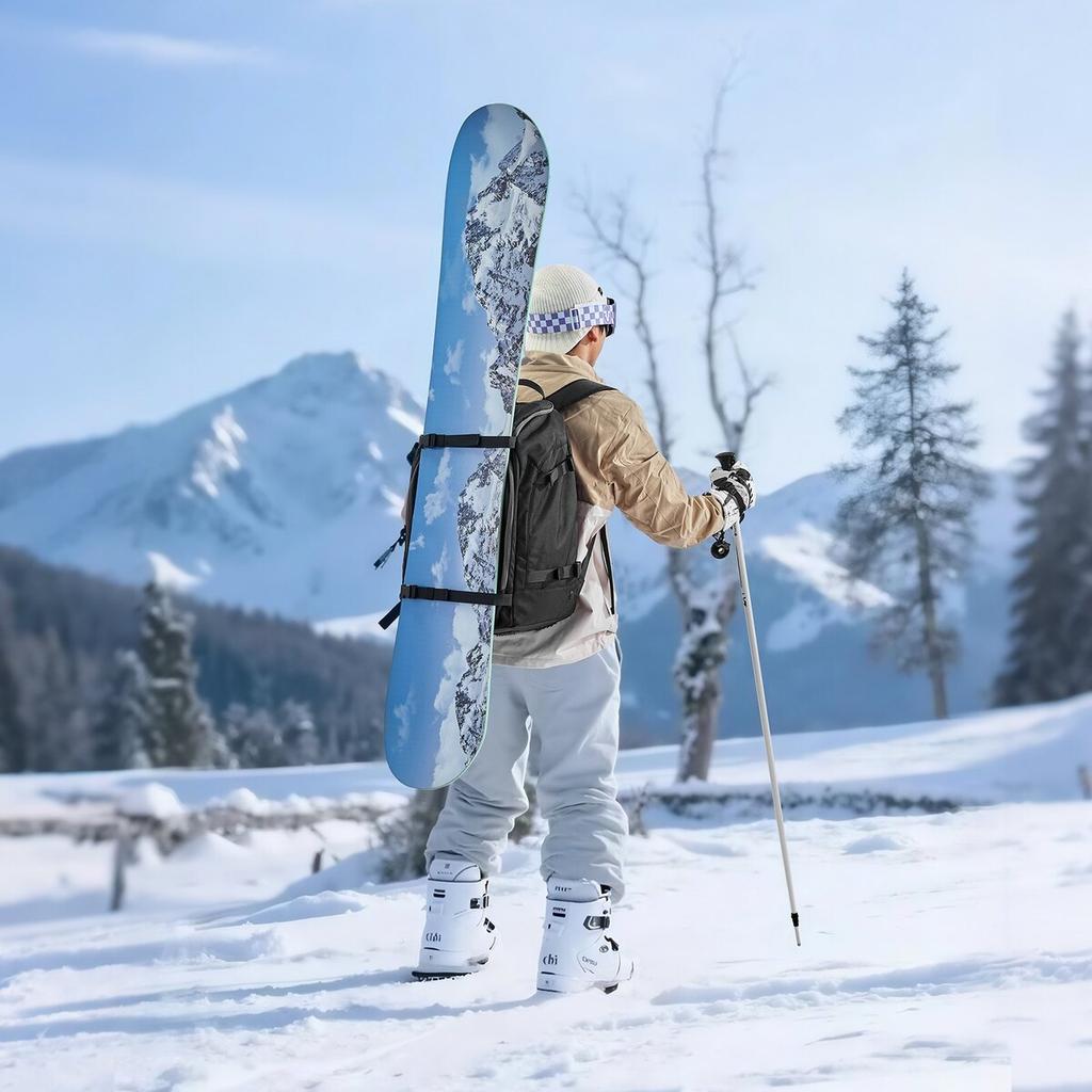 Ski Boot Bag, 55L, Snowboard Boots Travel Backpack for Men Women, with Waterproof Exterior & Bottom, Durable 1680D Oxford, Bag for Skis, Snowboard,