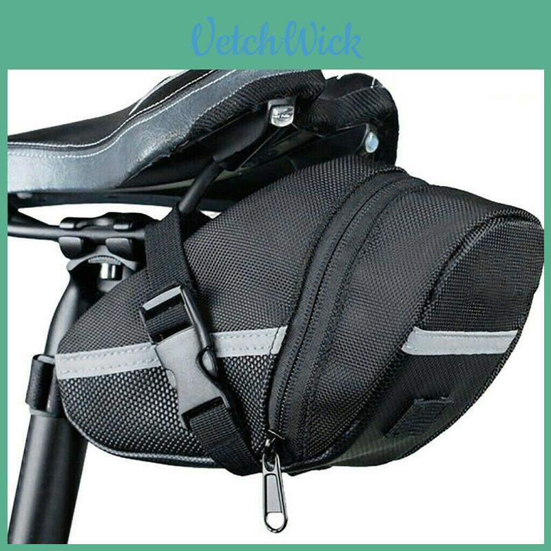 Sacoche de selle de vélo en tissu Oxford durable avec bande réfléchissante pour des sorties nocturnes en toute sécurité