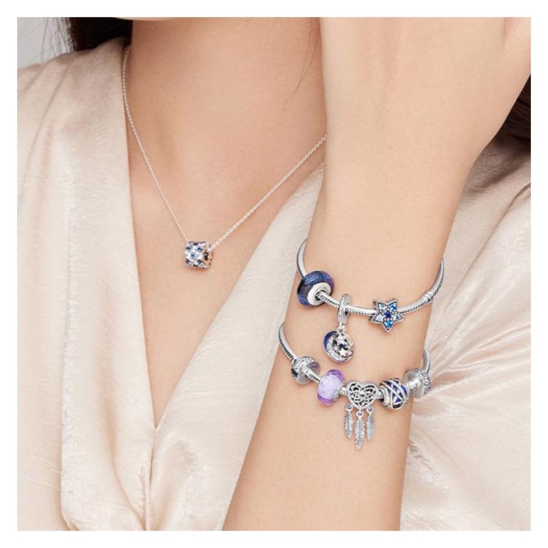 Pandora Galaxy Journey Small Waist Suit Raw Simplicity 925 Silver Necklace Women's ZT2124