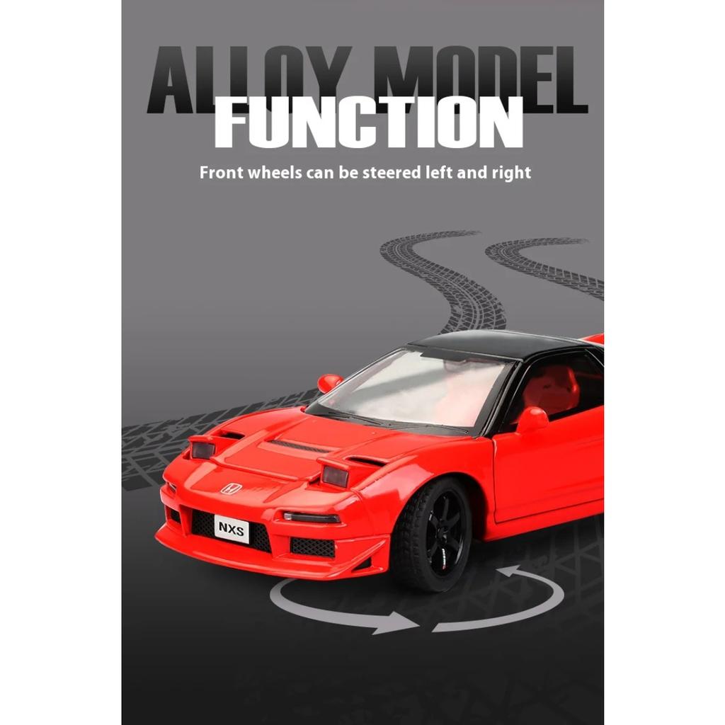 1/32 Alloy Die Cast Honda Acura NSX NA1 Sports Car Model Simulation Sound and Light Belt Base Collection Ornament Gift