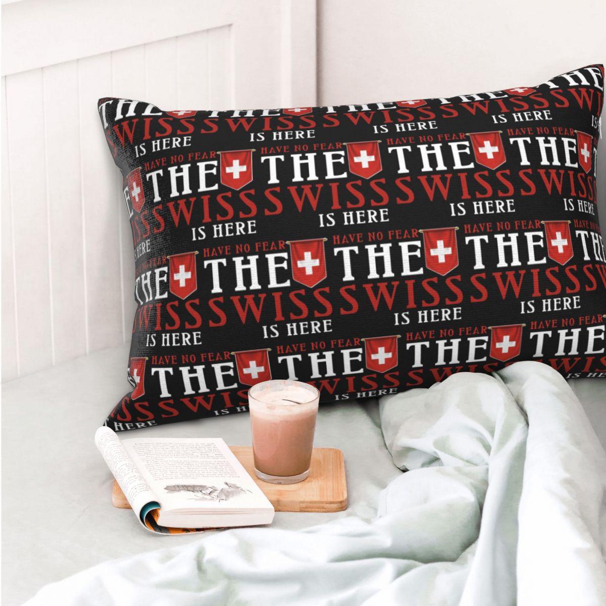 Jmg Clothing Unisex Swiss Switzerland Flag Rectangle Pillowcase Cushion Cover Decorative Bedroom Bed Home Comfort Throw Pillow
