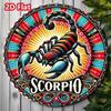 8x8 Zoll Skorpion Sternzeichen Metallblechschild Vintage Wandkunst Retro Horoskop Dekor