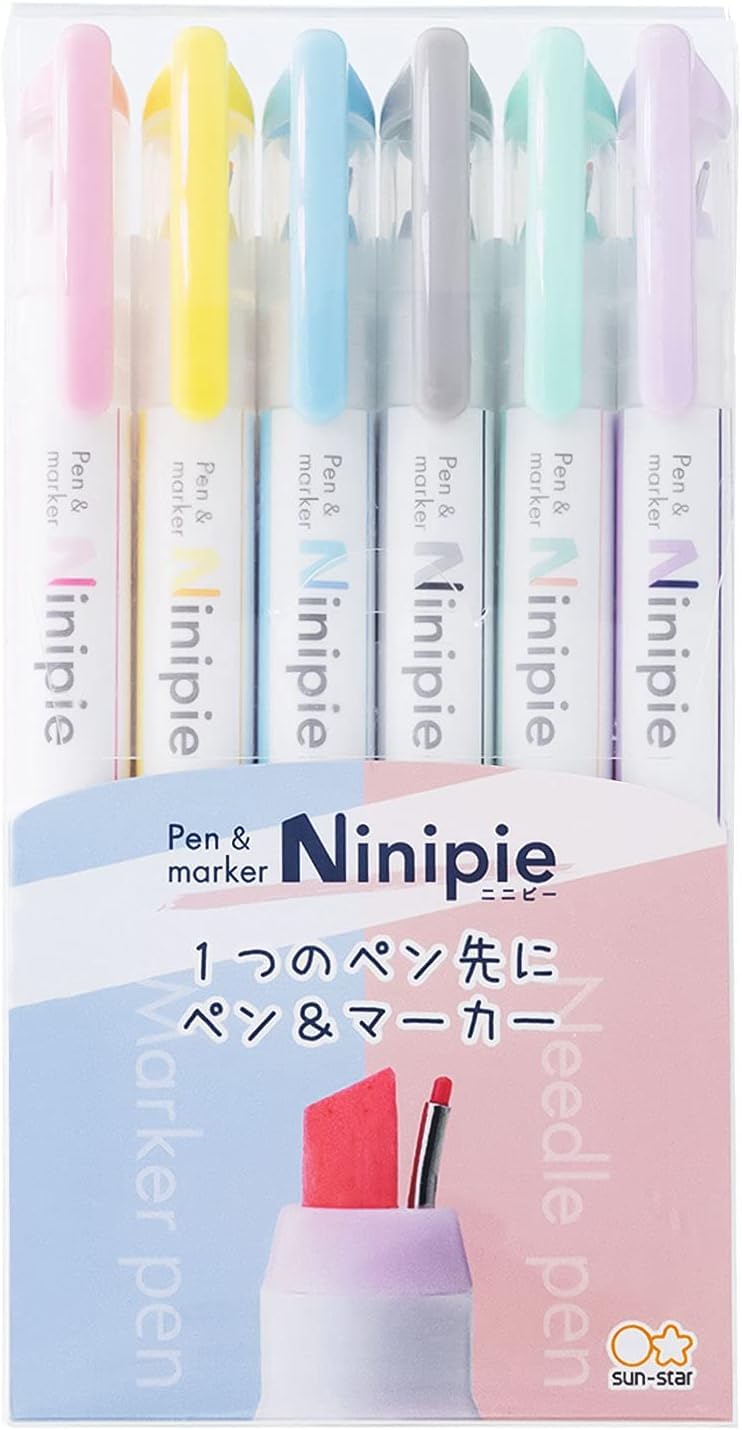 

от Sunstar Stationery Набор ручек S4591739 [Набор 2] и Маркер, на водной основе, Ninipie, 6,