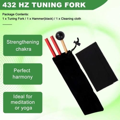 Leksewte 432 Hz Tuning Fork, Healing Sound for Healing Therapy and Yoga, 423hz Aluminum Alloy Tuning Fork, Red